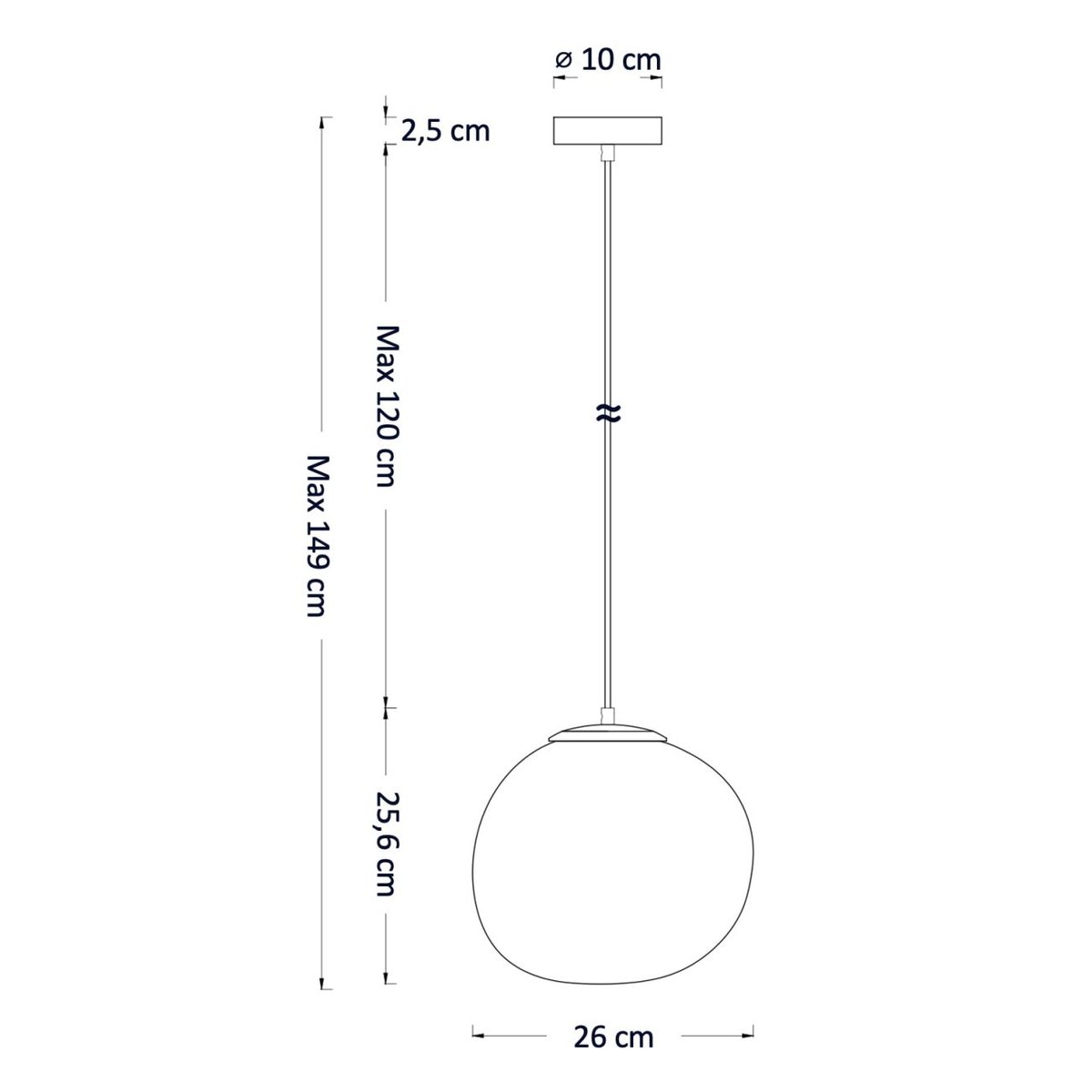 Suspension moderne en verre texturé - ISOTTA gris fumé, KOSILUM
