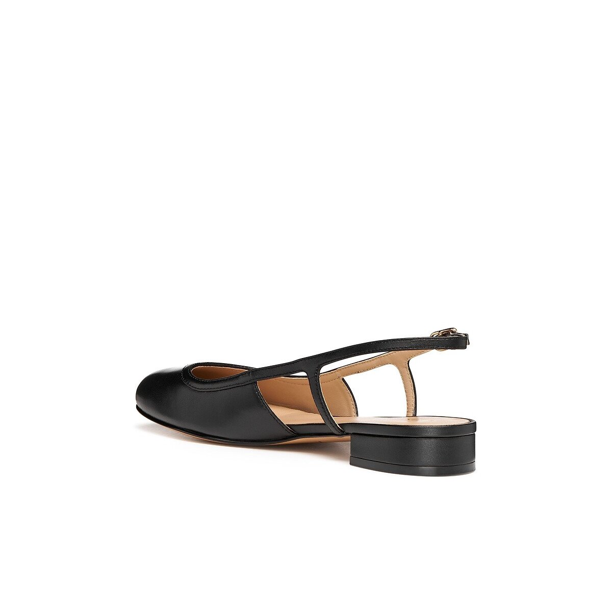 Sabrinas slingback em pele Virnilisa preto , GEOX