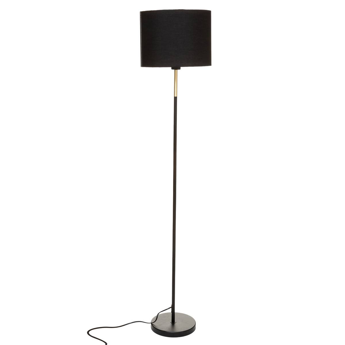 Lampadaire droit métal abat-jour noir JULE noir, ATMOSPHERA