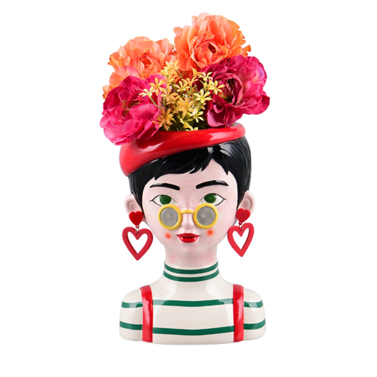Vase décoratif visage - ANOUK rouge, BOITE A DESIGN