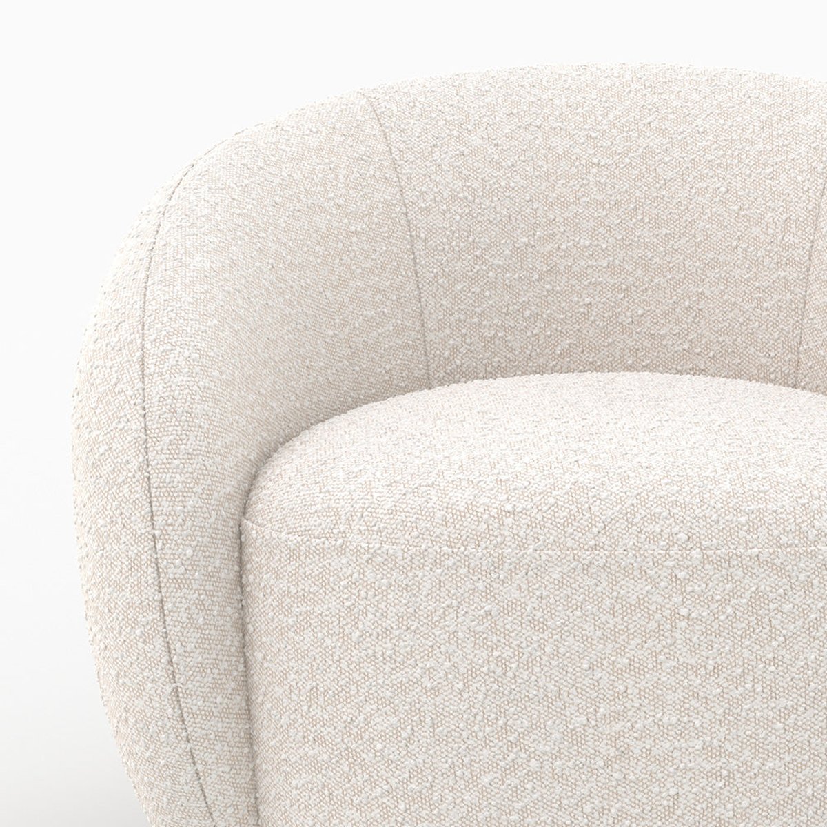 Fauteuil en tissu bouclé - NAYA blanc, MAISON PAVANE