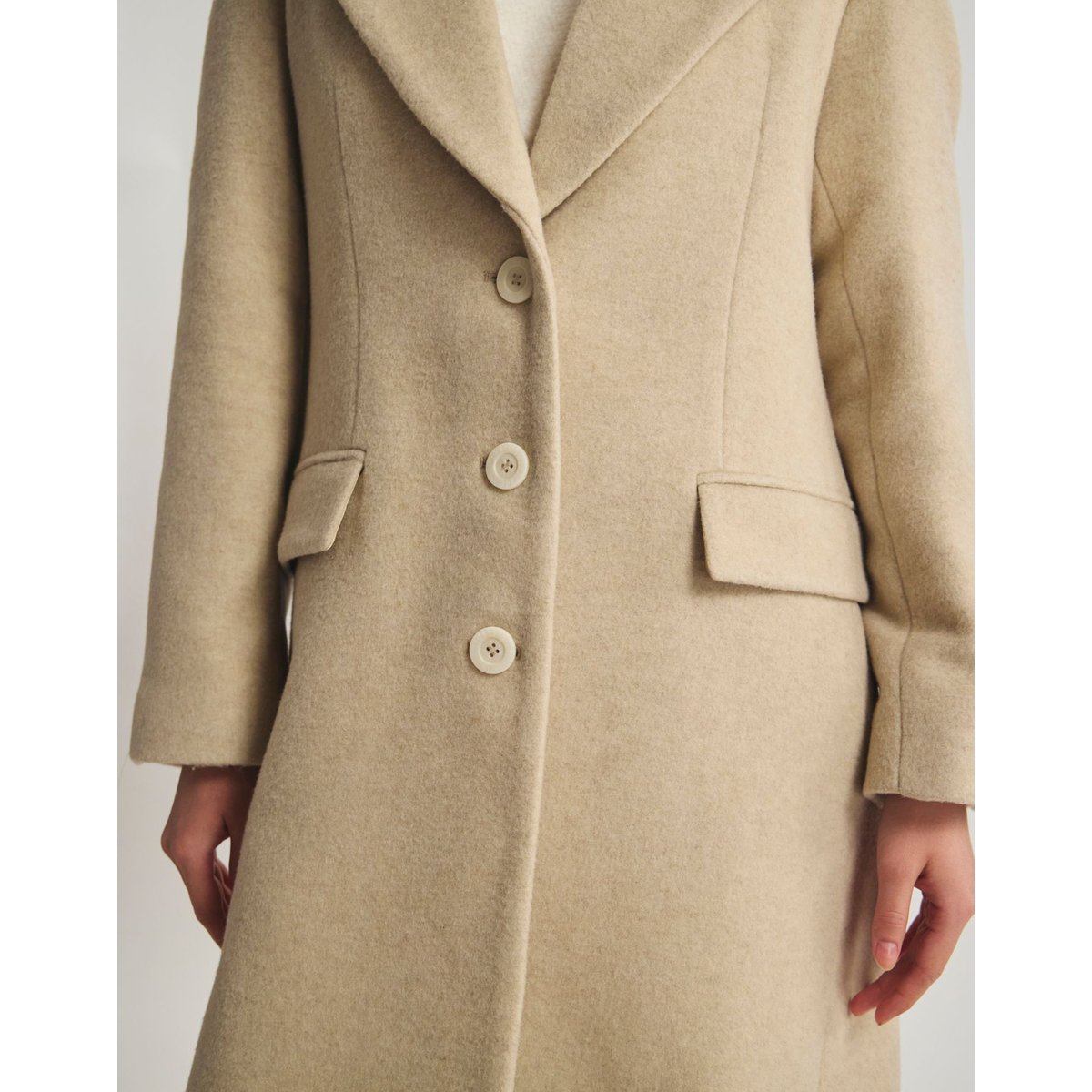 Manteau Zahee coupe droite beige, INES DE LA FRESSANGE PARIS
