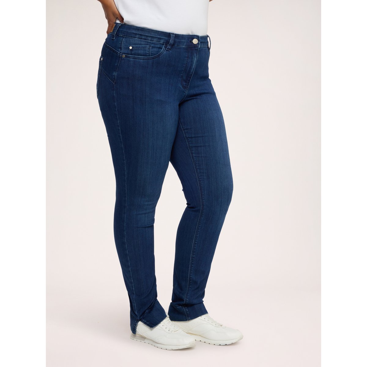 Jean Skinny délavage bleu avec fente au bas bleu, FIORELLA RUBINO