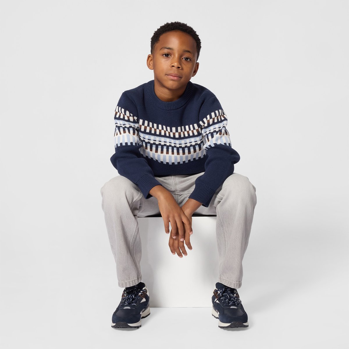 Pull tricot bleu cargo, BOSS KIDSWEAR