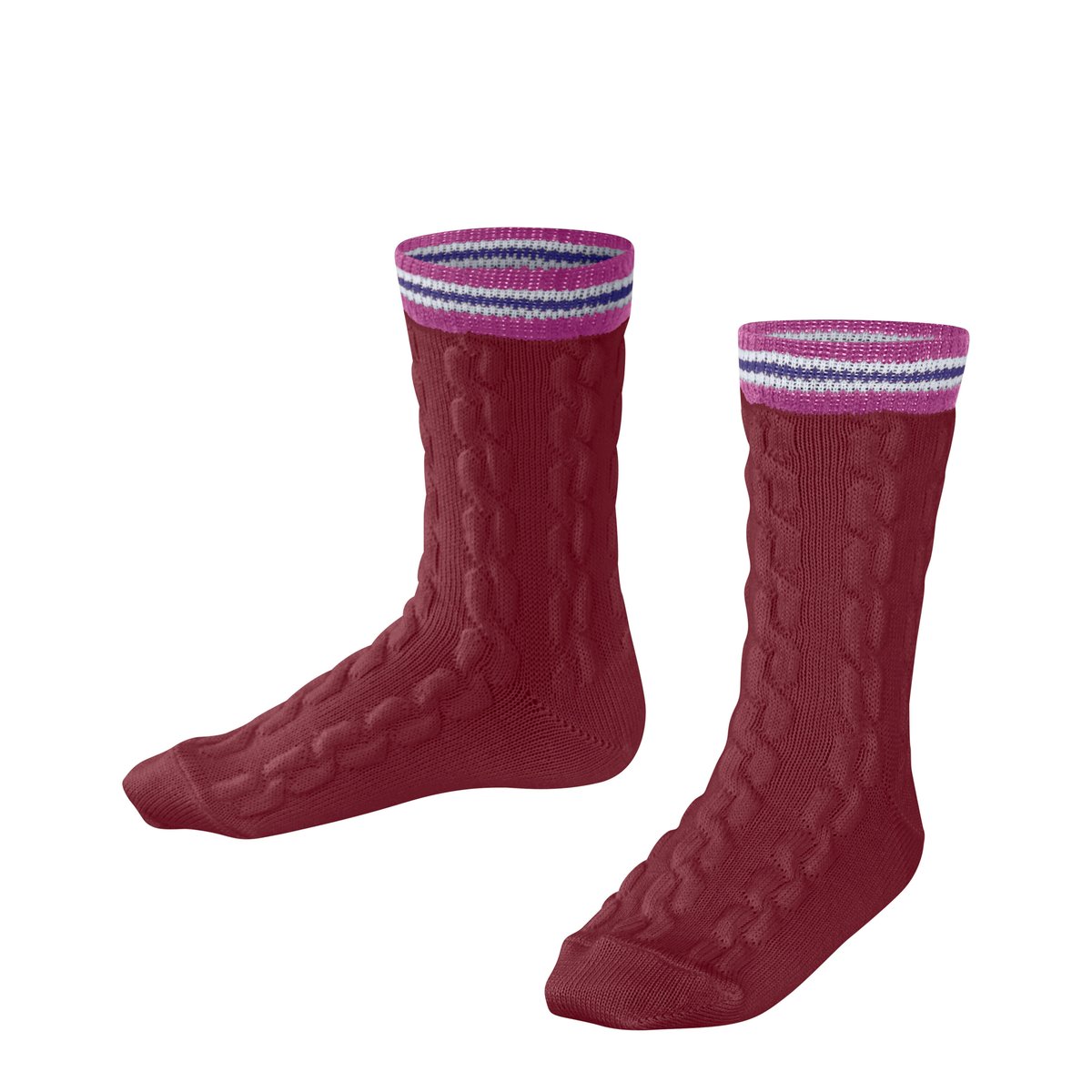Chaussettes Preppy Cable rouge, FALKE