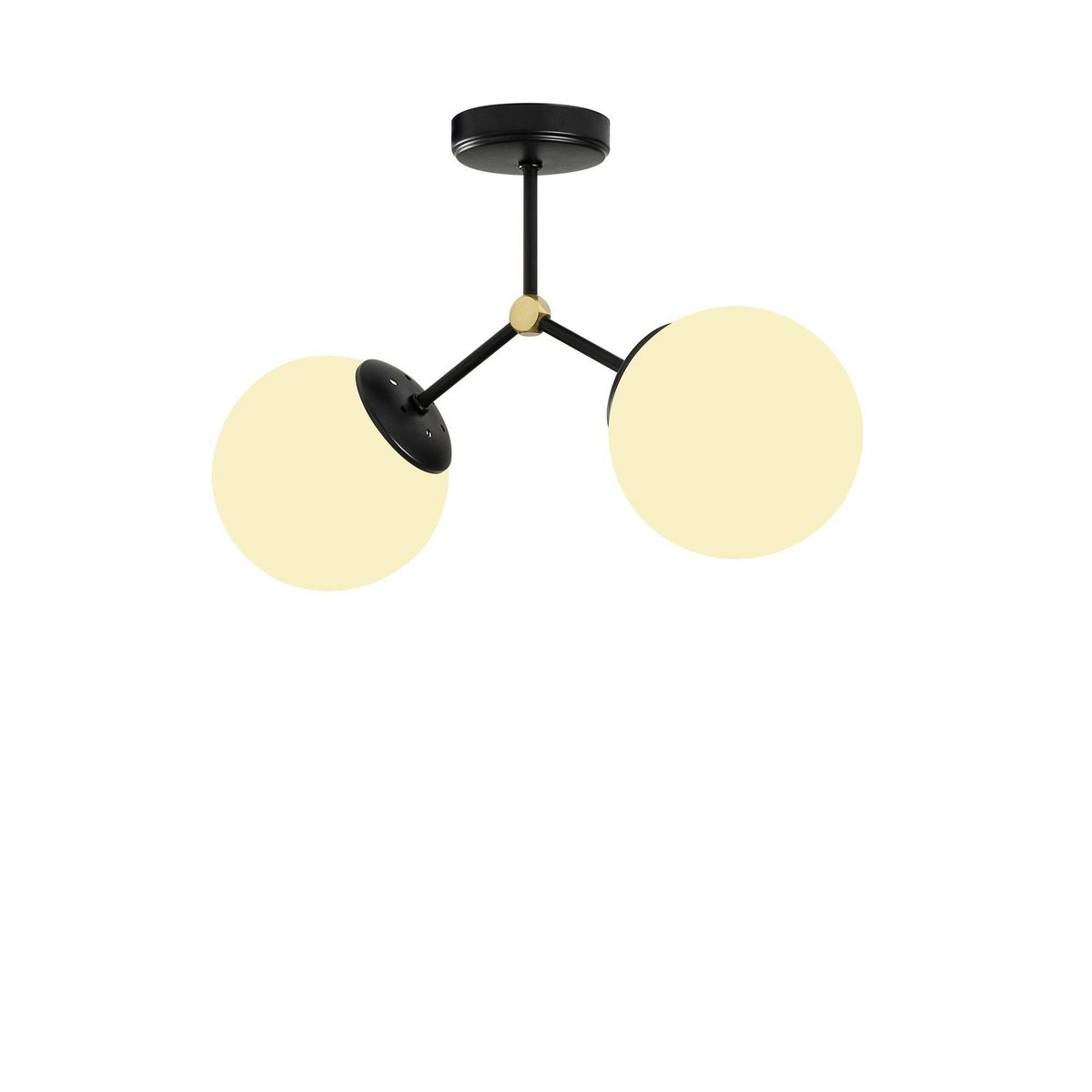 Plafonnier design 2 globes en verre SIERRE noir, PIER IMPORT