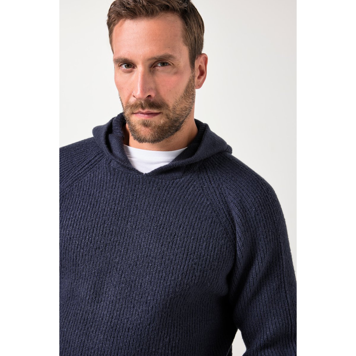 Sweat-shirt à capuche, maille CashmereTouch bleu marine, JP1880