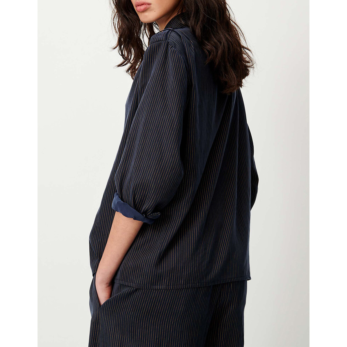 Ginnie Striped Long Sleeve Shirt navy, SESSUN