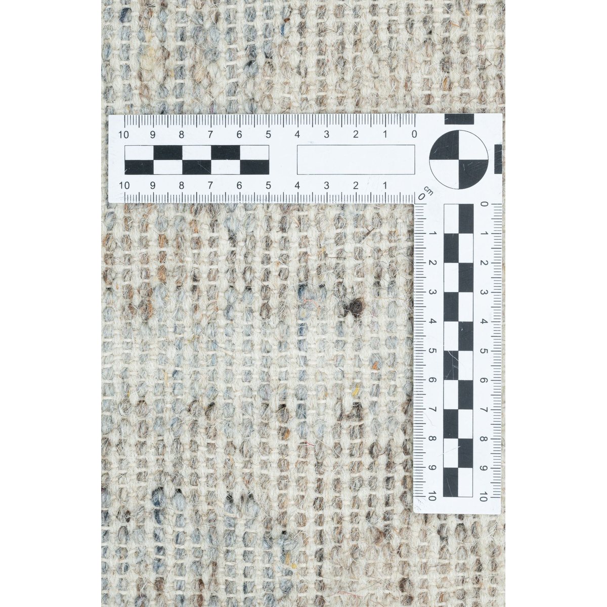 Tapis salon Zilch tissé main, laine et coton beige / gris, THEKO