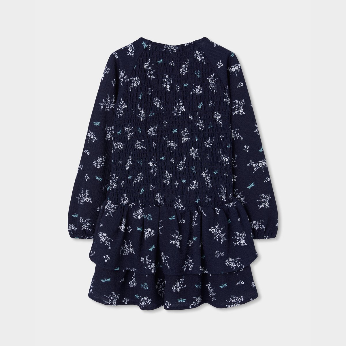 Robe en maille imprimé fleurs et libellules multicolore, BOBOLI
