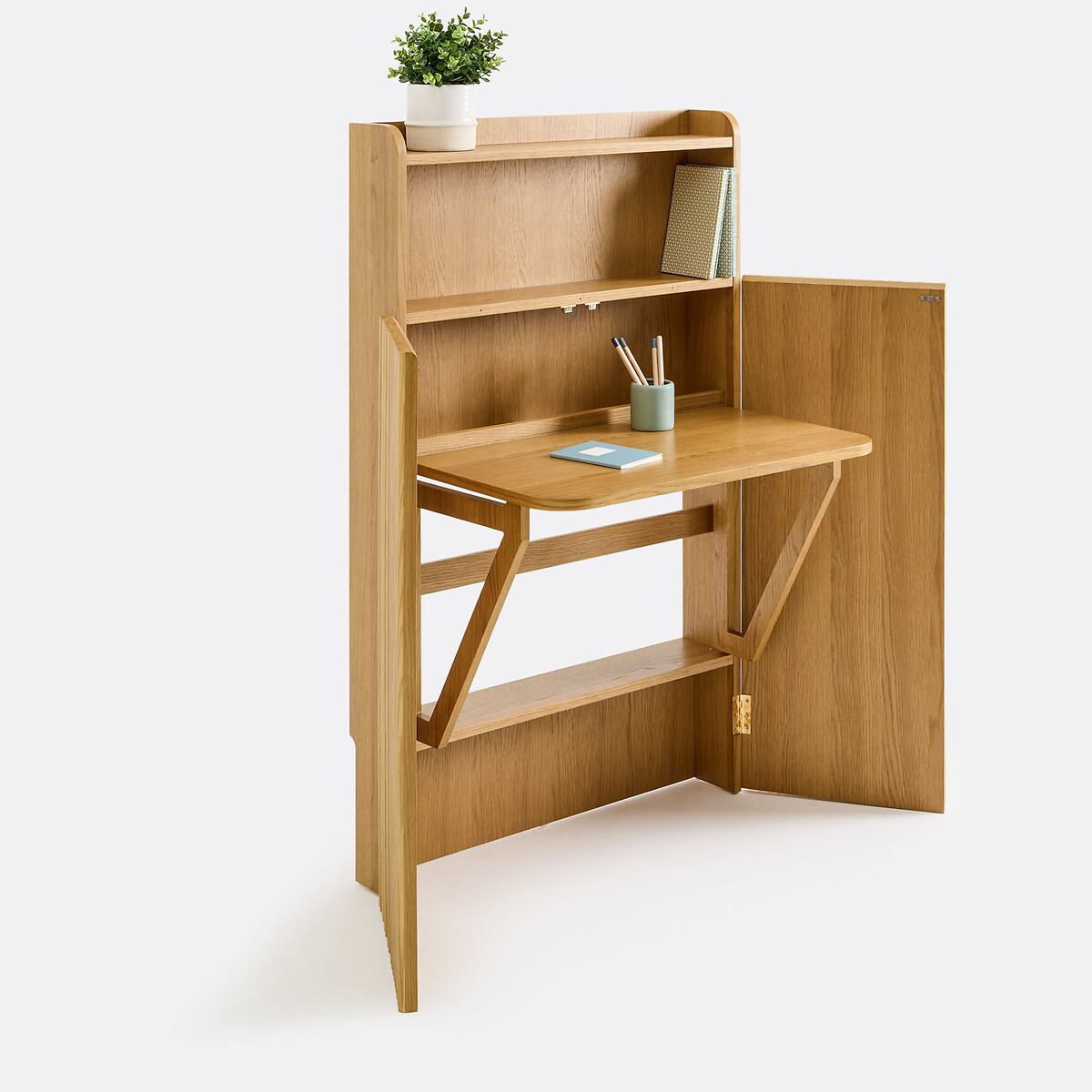 Bureau étagère, Maoro plaqué chêne, LA REDOUTE INTERIEURS