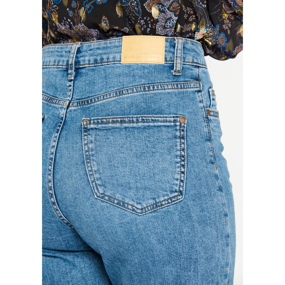 Jean droite taille haute medium blue, LOLALIZA