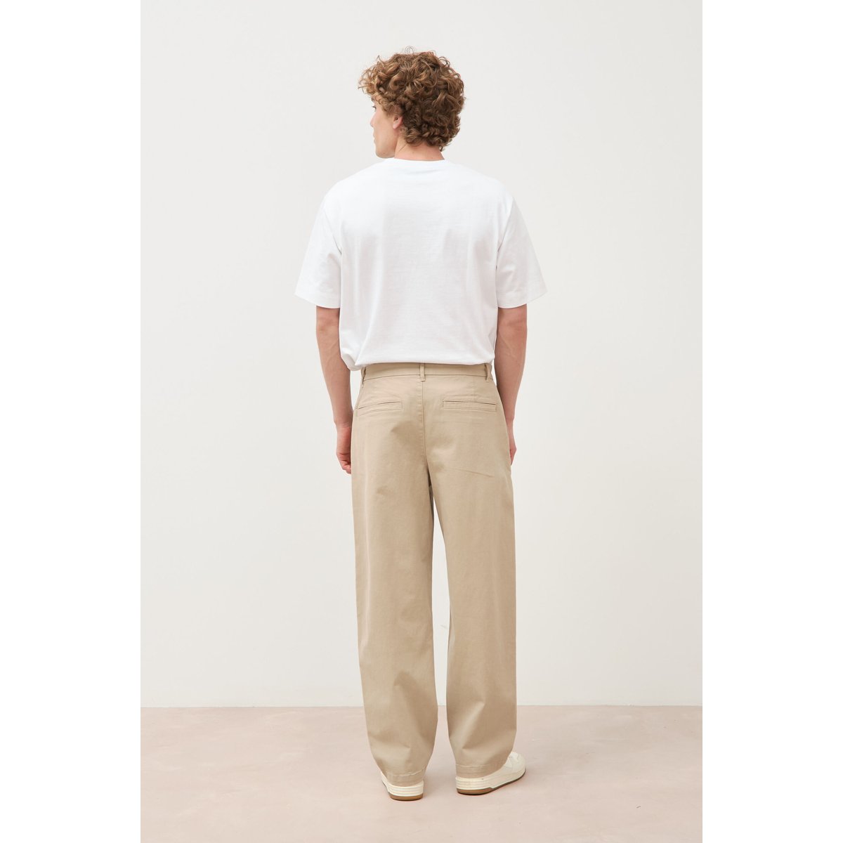 Pantalon coupe large beige, BONOBO
