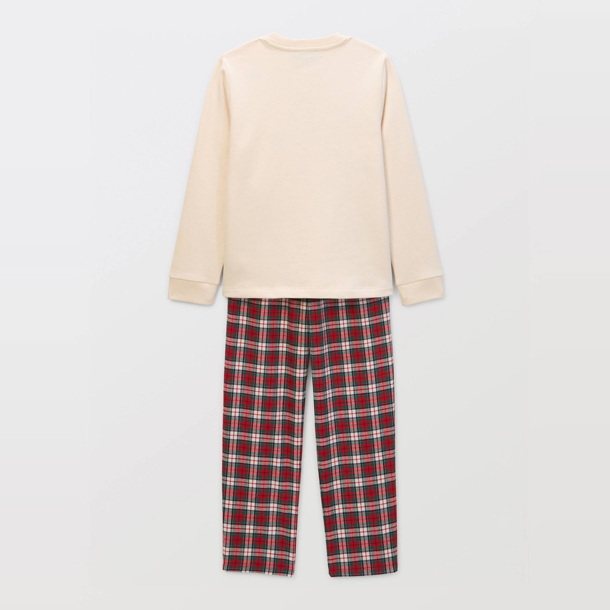 Pyjama manches longues bi-matière imprimé en coton naturel, MONOPRIX