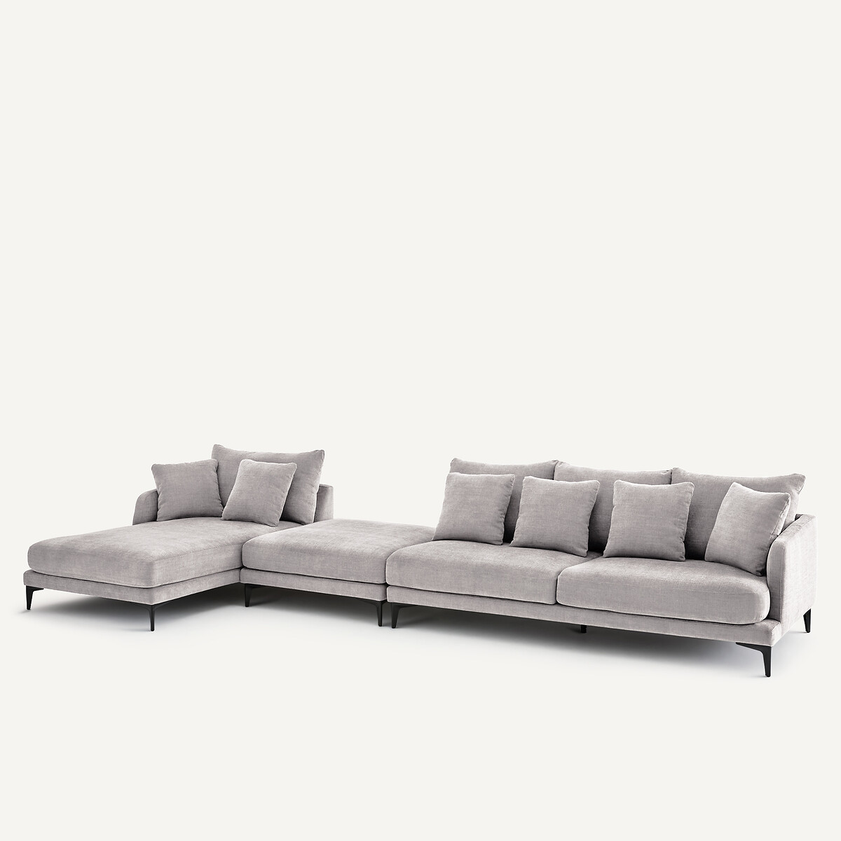 Méridienne en polyester et coton, MODERNISTE gris clair, EMMANUEL GALLINA X AM.PM