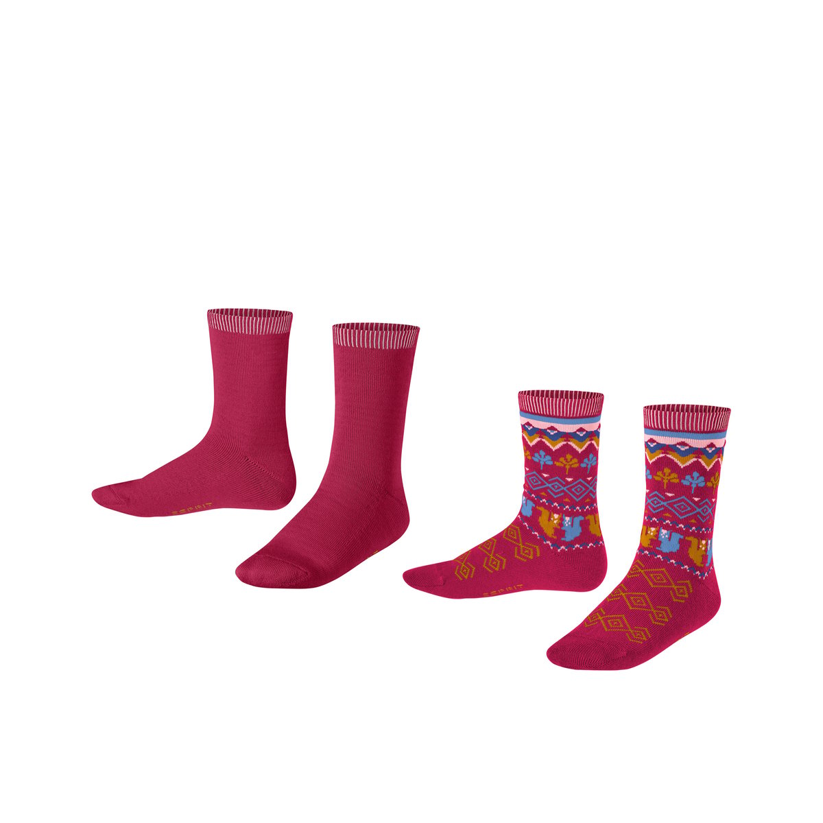 Chaussettes Nordic 2-Pack Opaque rouge, ESPRIT