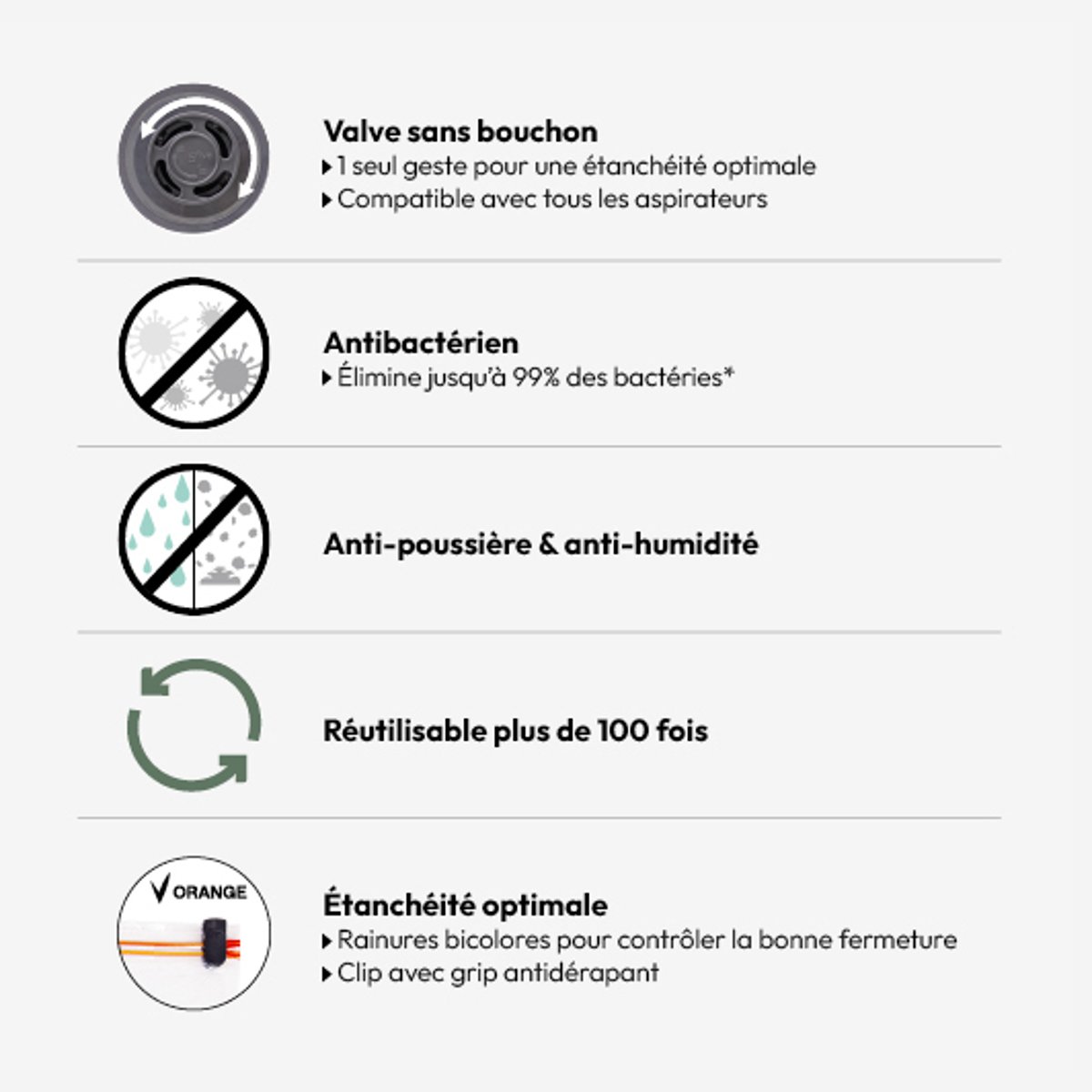 Sac compresseur AIR transparent, 5FIVE SIMPLY SMART