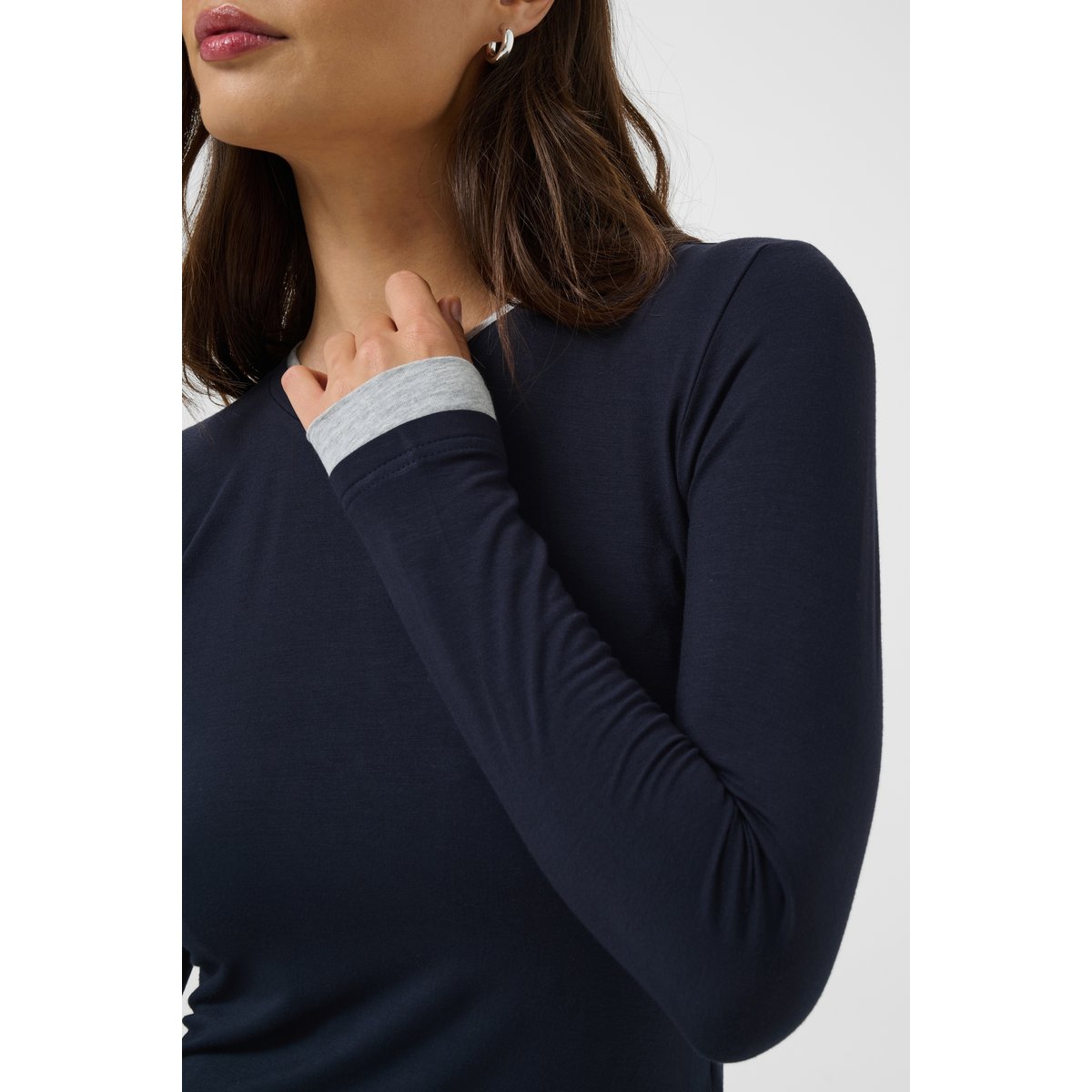 T-shirt à manches longues bleu salute, KAFFE