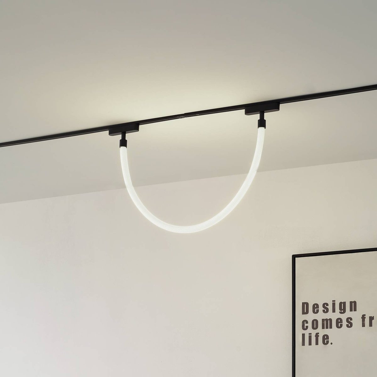 Plafonnier en textile moderneLED, Lumaro 48V blanc, noir, LINDBY