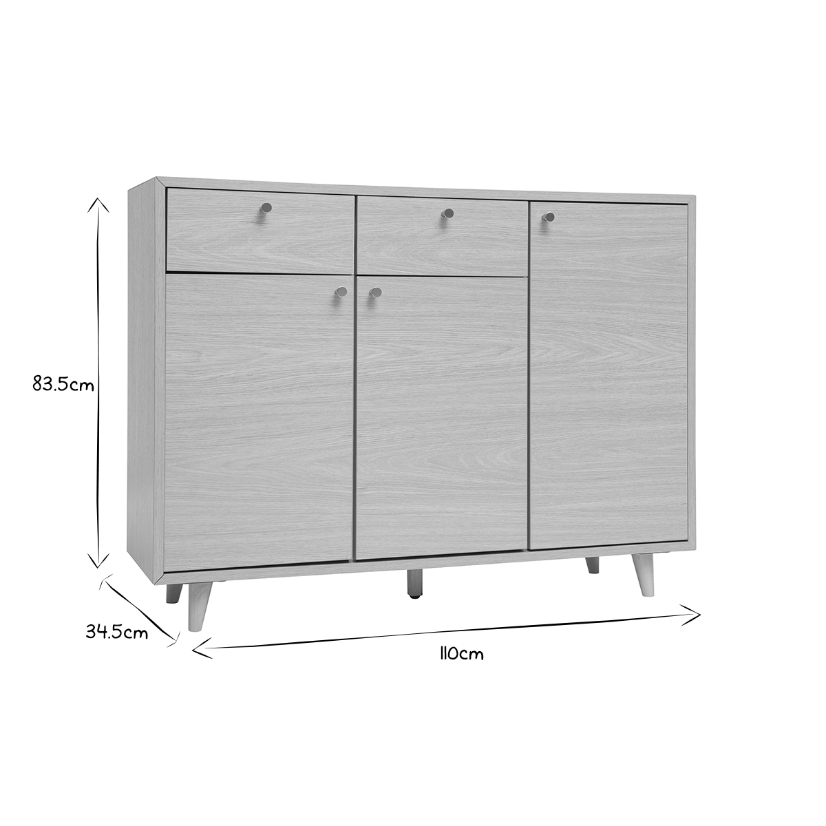 Meuble d'entrée - meuble de rangements à chaussures finition bois clair chêne et métal doré L110 cm SILVESTRE chêne clair, MILIBOO