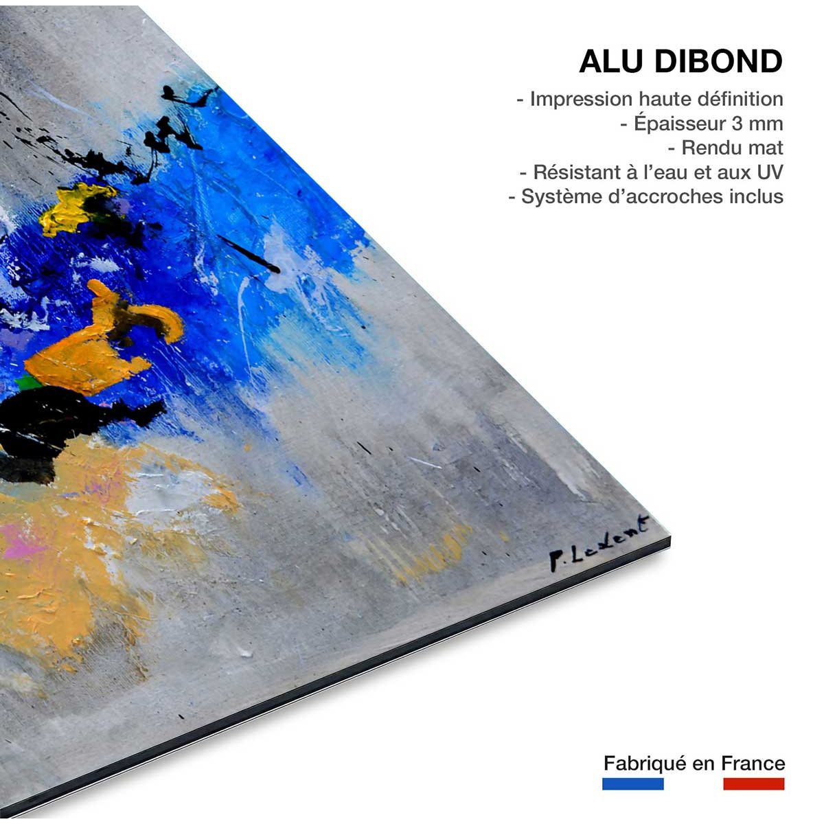 Tableau abstrait virgule tableau alu dibond, HEXOA