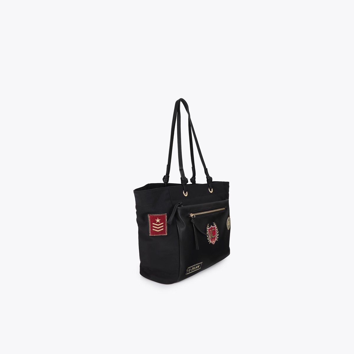 Cabas avec patchs brodés noir, LOLA CASADEMUNT