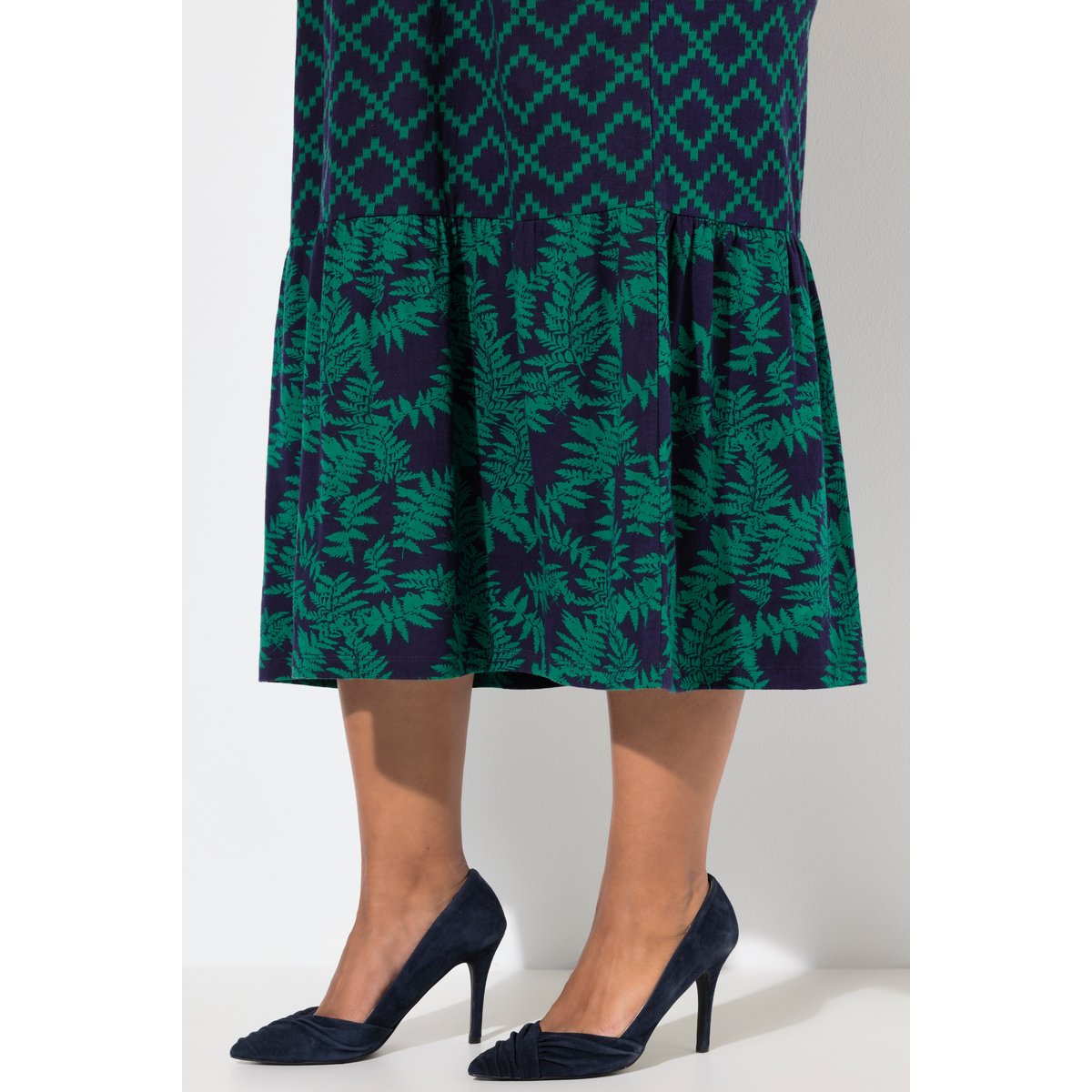Robe en jersey maxi, coupe évasée trèfle, ULLA POPKEN