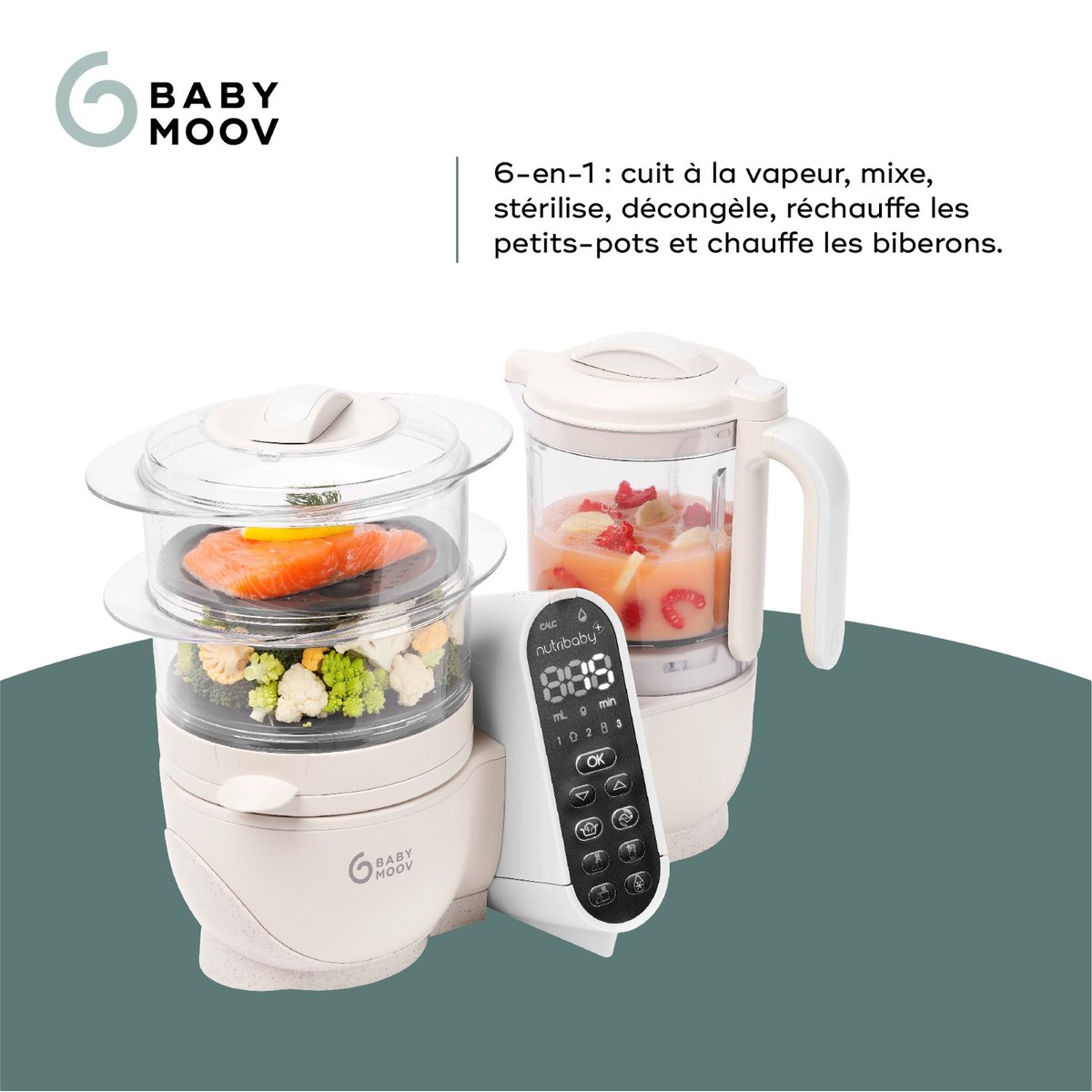Robot multifonctions Nutribaby Plus A001135 beige, BABYMOOV
