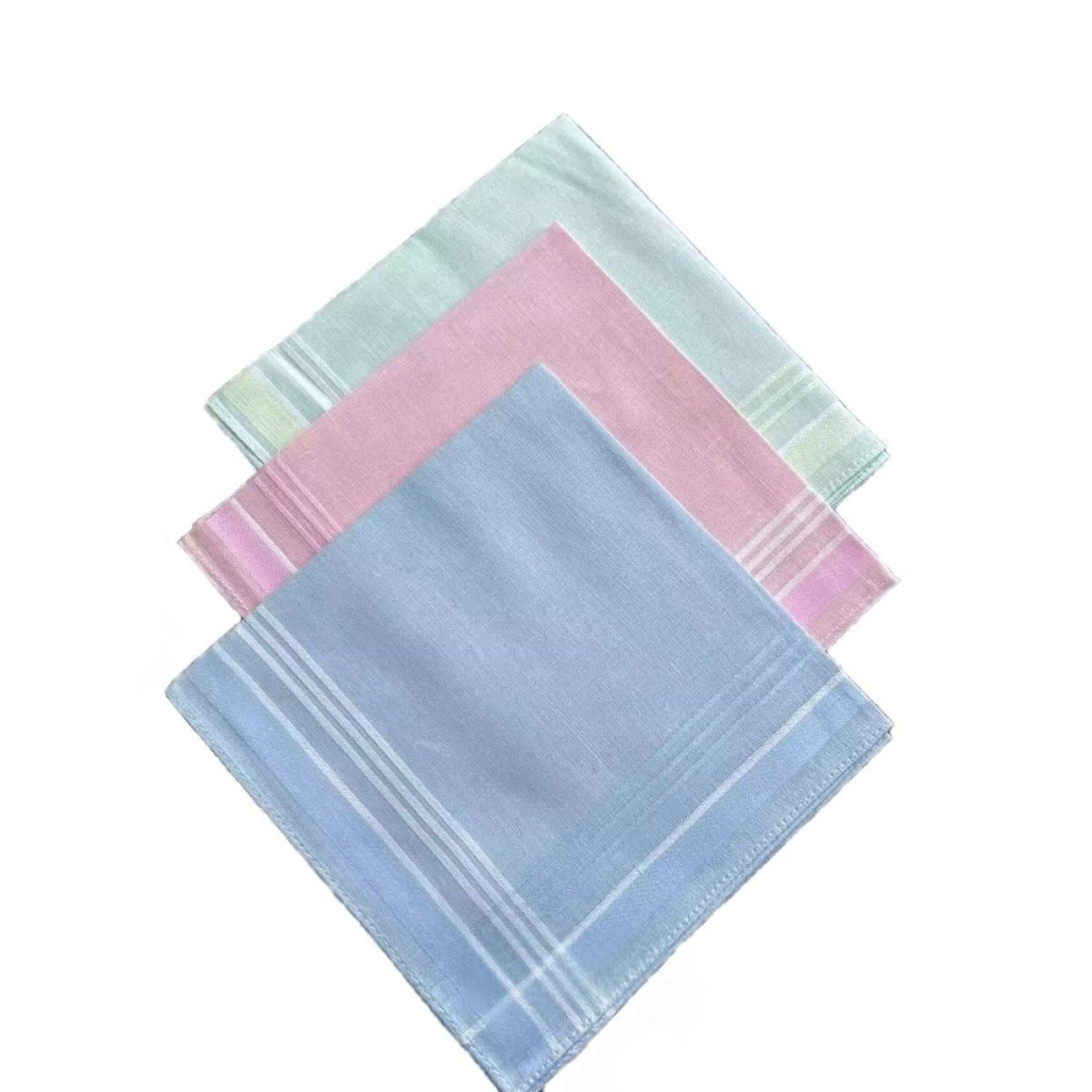 Lot de 12 mouchoirs femme pastel 29x29  100% coton rose, DECORATIE