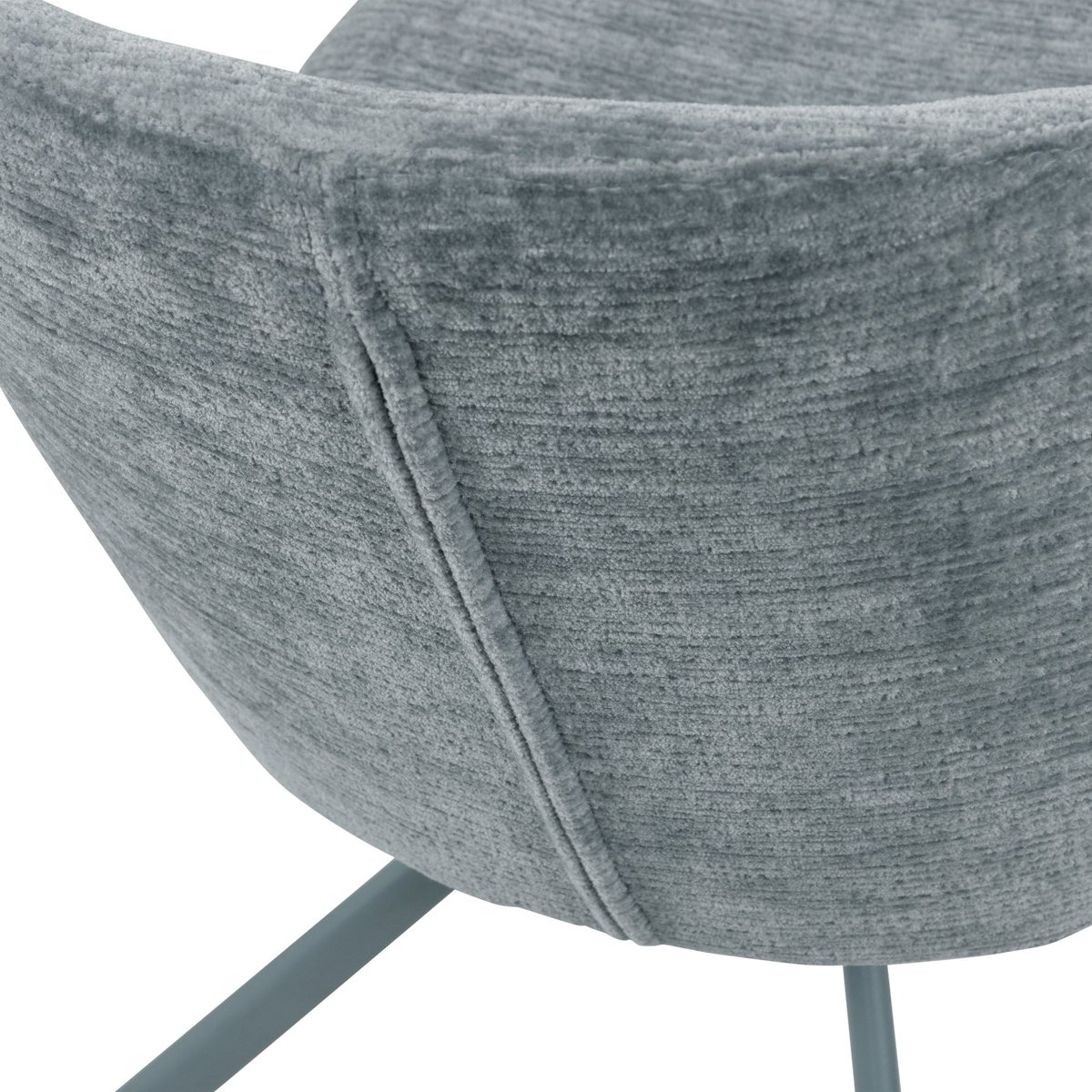 Lot de 2 fauteuils de table en chenille FEMKE bleu, WOOOD