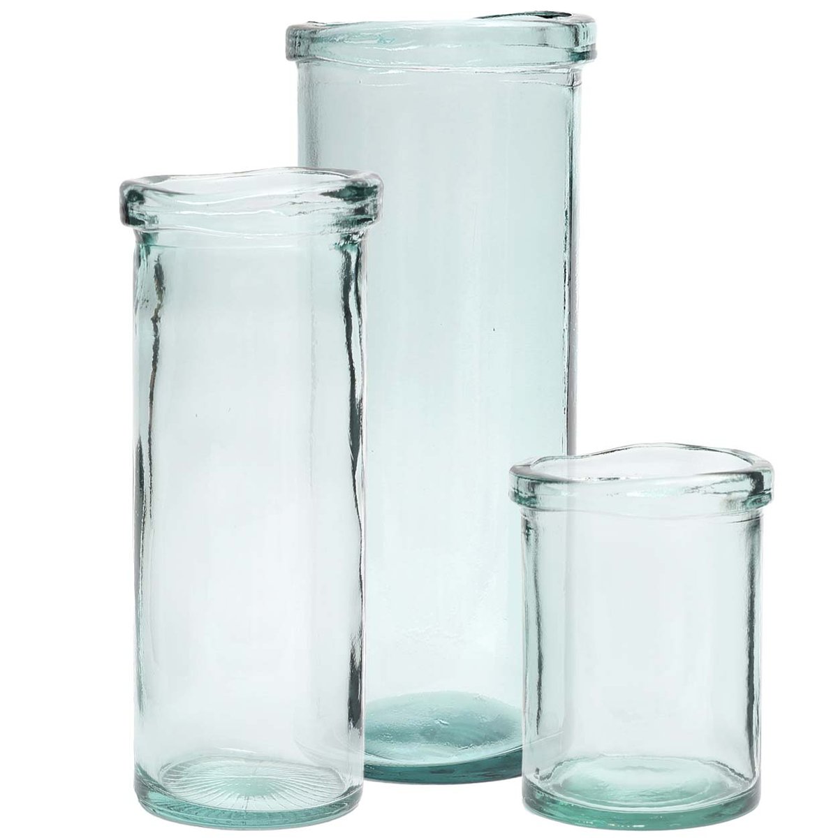 Vase en verre recyclé JIANDAN bleu, BAZAR BIZAR