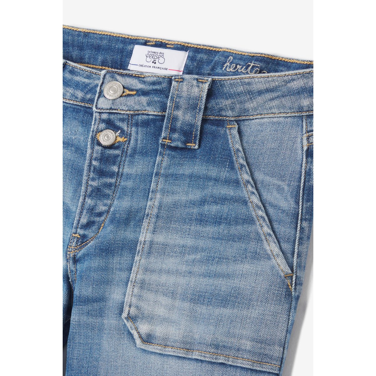 Jeans flare , longueur 34 blue, LE TEMPS DES CERISES