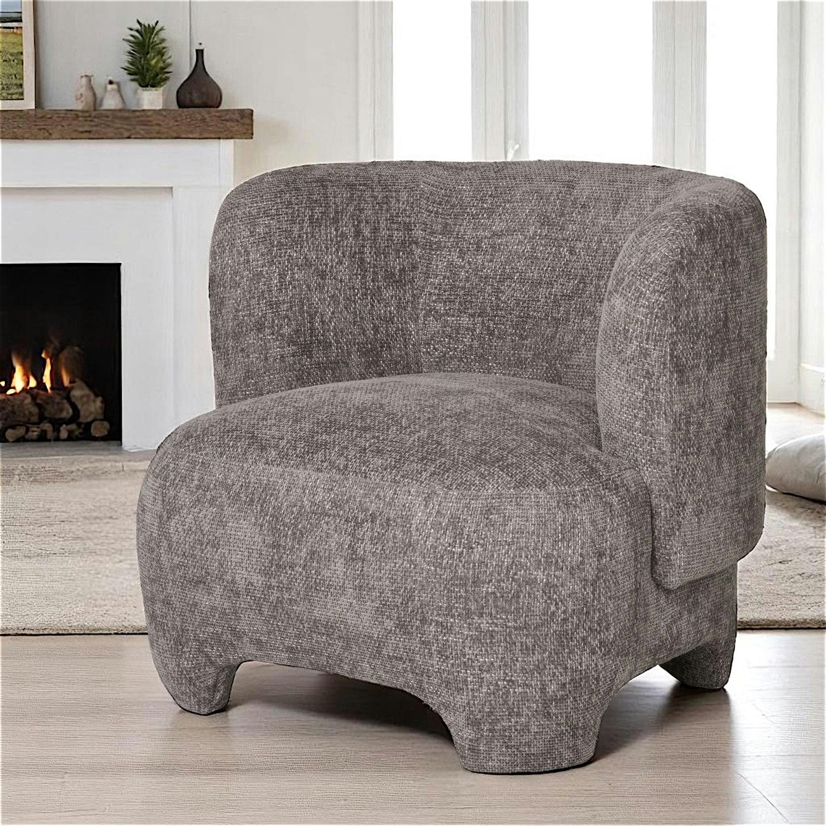 Gros fauteuil design gris BERLIN gris, PIER IMPORT