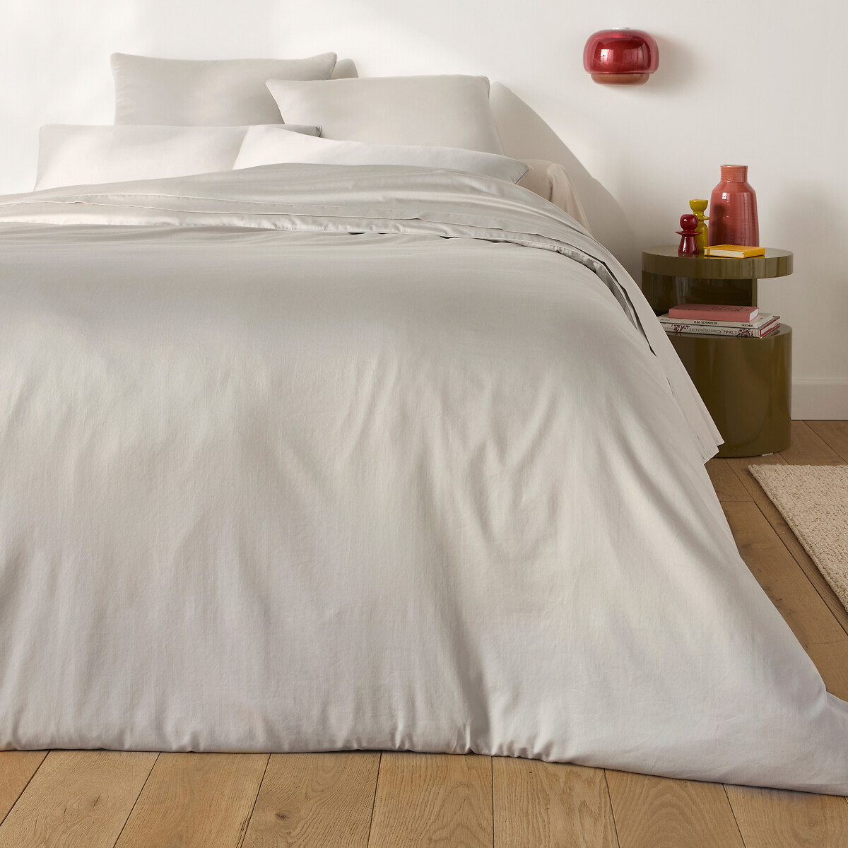 Funda de almohada de algodón satinado liso, 380 hilos, OPALE greige, LA REDOUTE INTERIEURS