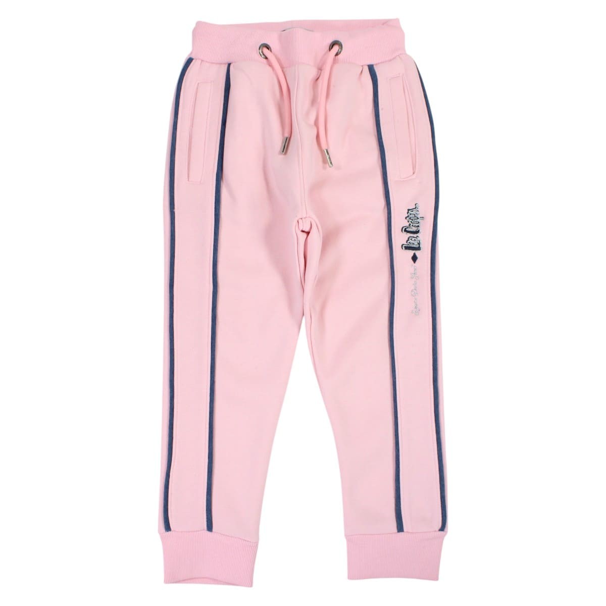 Ensemble veste zippée à capuche et pantalon de jogging à bandes rose pâle, LEE COOPER