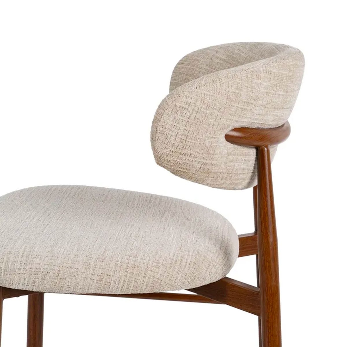 Tabouret de bar tissu beige et métal effet bois 54x52x105cm multicolore, WADIGA