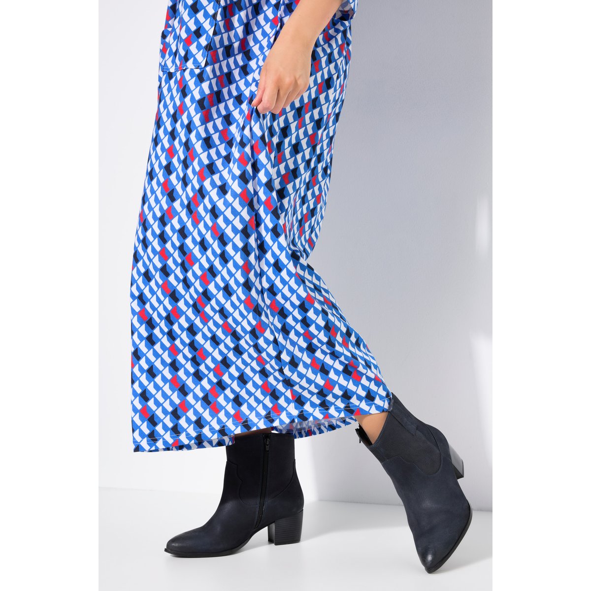Robe en jersey coupe évasée noir, ULLA POPKEN