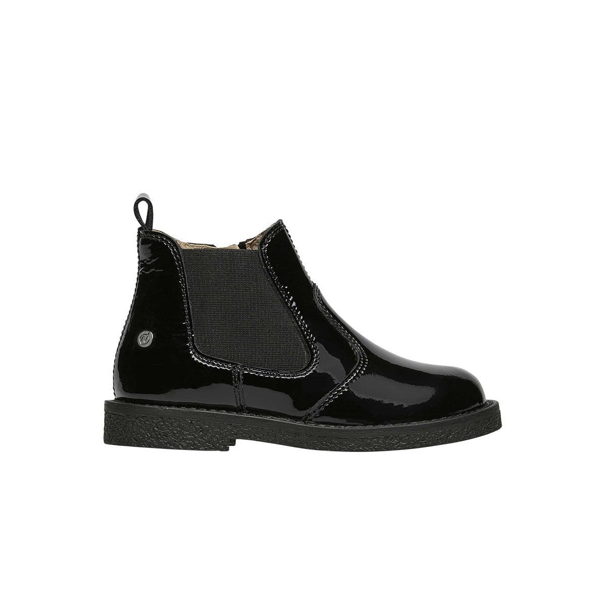 Botts en cuir verni avec glissière ARTHUR noir, NATURINO