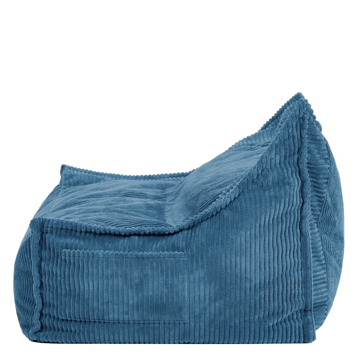 Pouf canapé enfant 2 places en velours côtelé Oeko-Tex® - ALTO bleu jeans, ICON