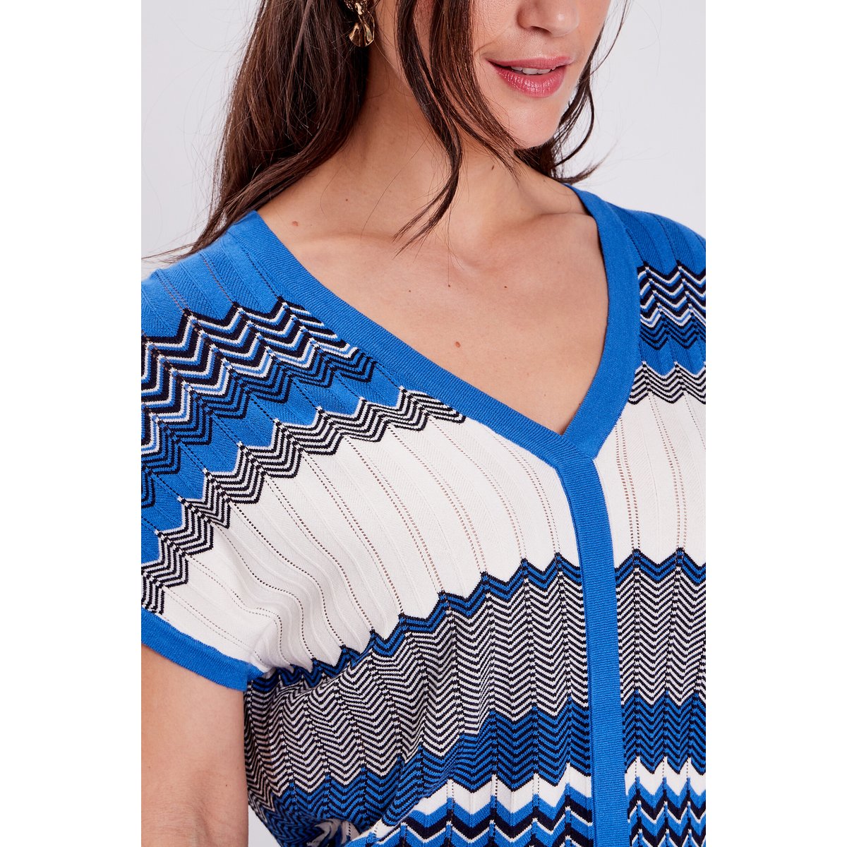 Pull à manches courtes bleu, BREAL