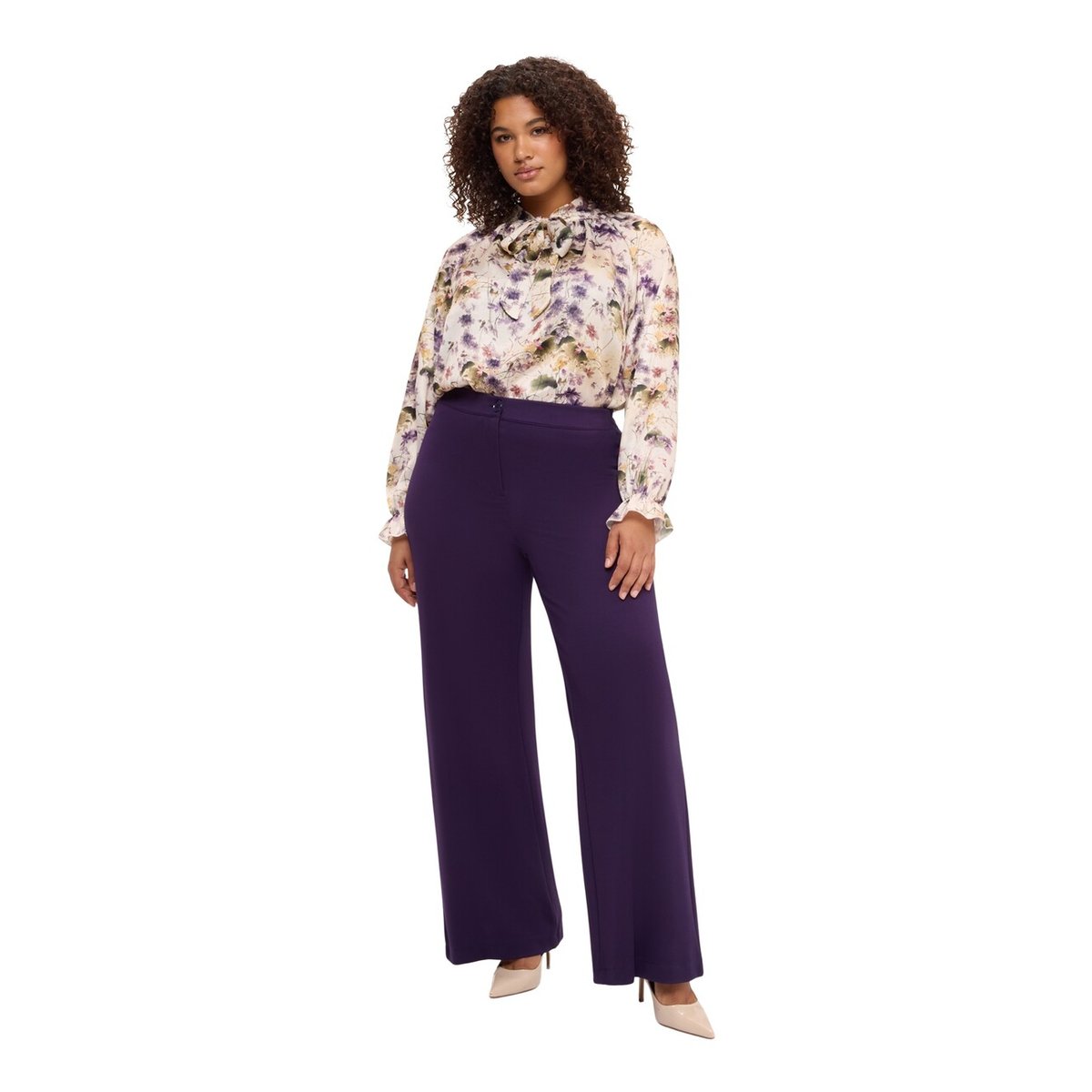 Pantalon palazzo violet, FIORELLA RUBINO