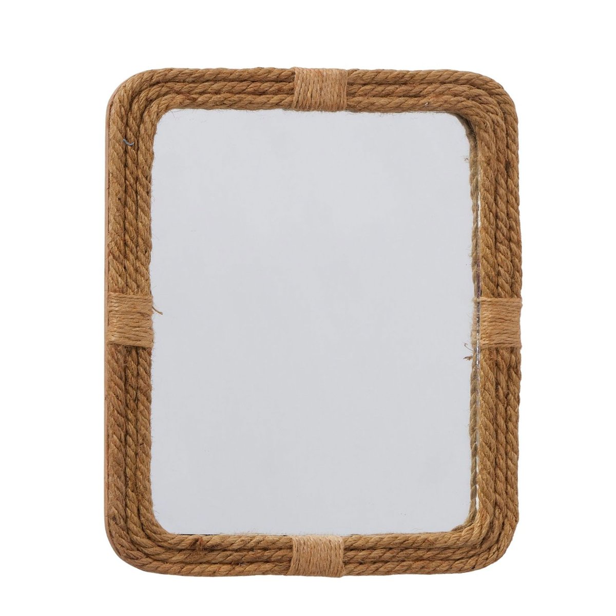 Miroir rectangulaire en bois et corde en jute 25x31x2.2cm bois, WADIGA