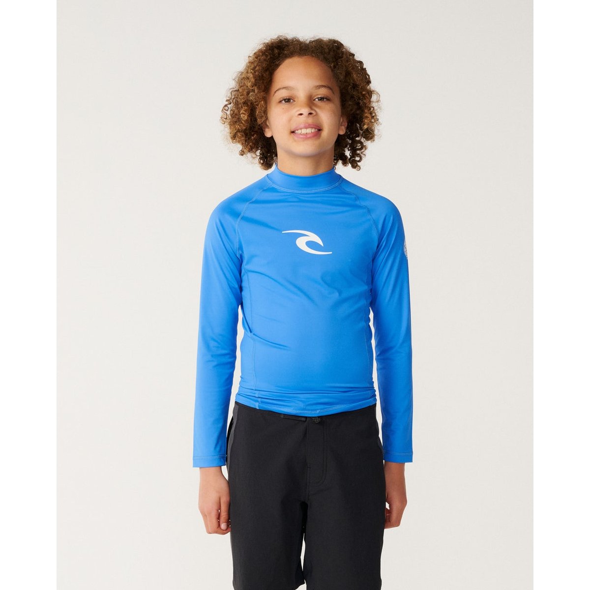 T-shirt anti-UV WAVES UPF manches longues enfant eucalyptus bleu, RIP CURL