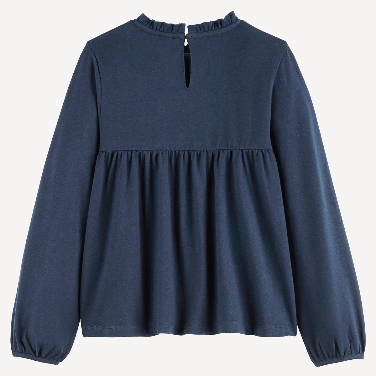 T-shirt forme blouse à manches longues bleu marine, LA REDOUTE COLLECTIONS
