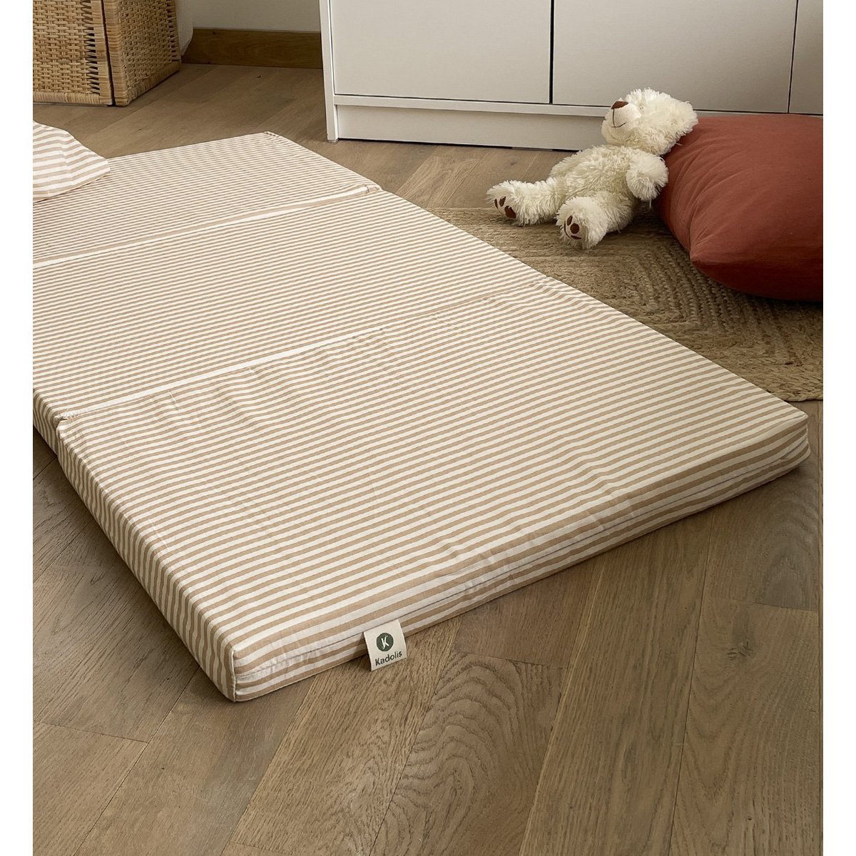 Matelas de voyage pliant RAYÉ rayé ambre, KADOLIS