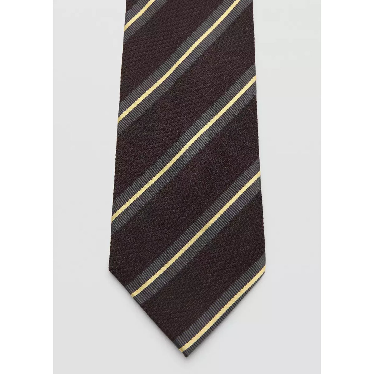 Cravate rayures combinées marron, MANGO MAN
