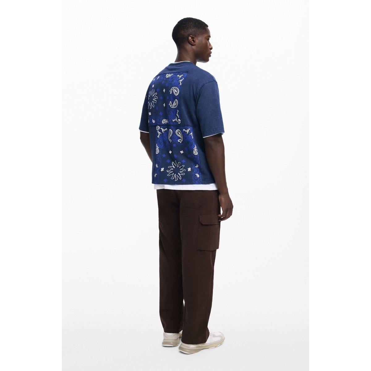 T-shirt soleil avec patchs bleu, DESIGUAL