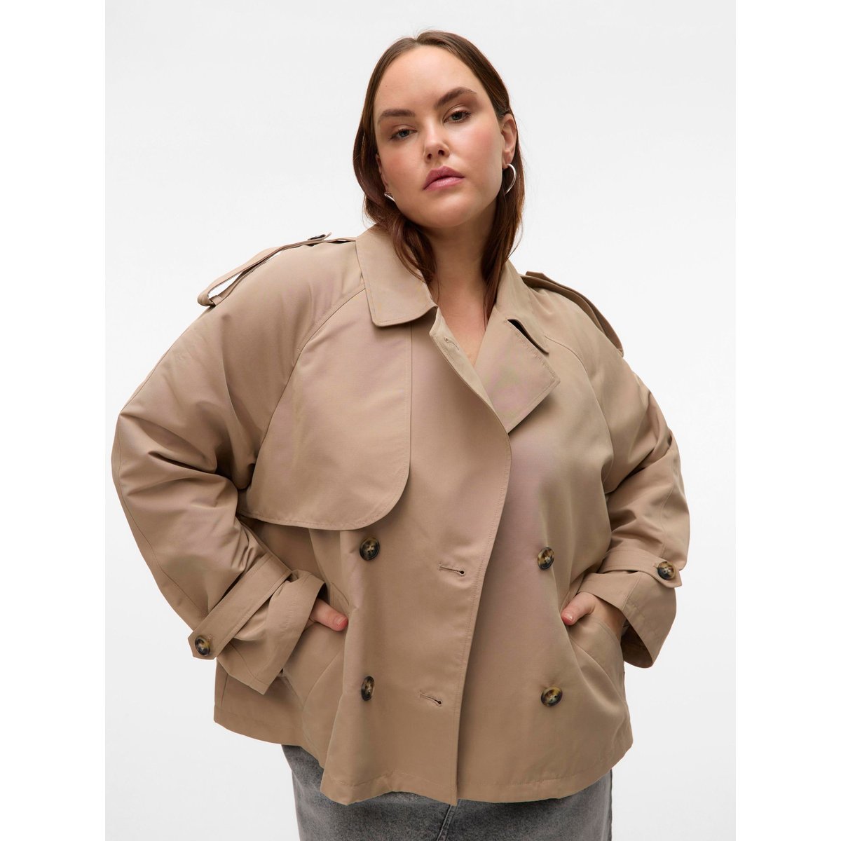 Trench Coat silver mink, VERO MODA