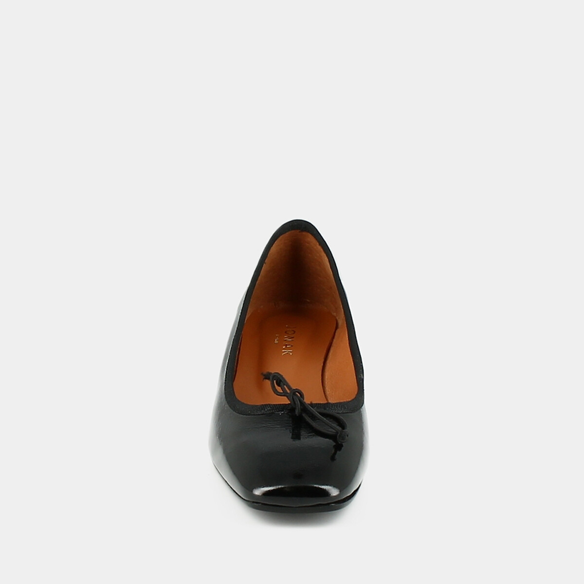 Dybil Ballet Pumps with Low Heel in Patent Leather black, JONAK