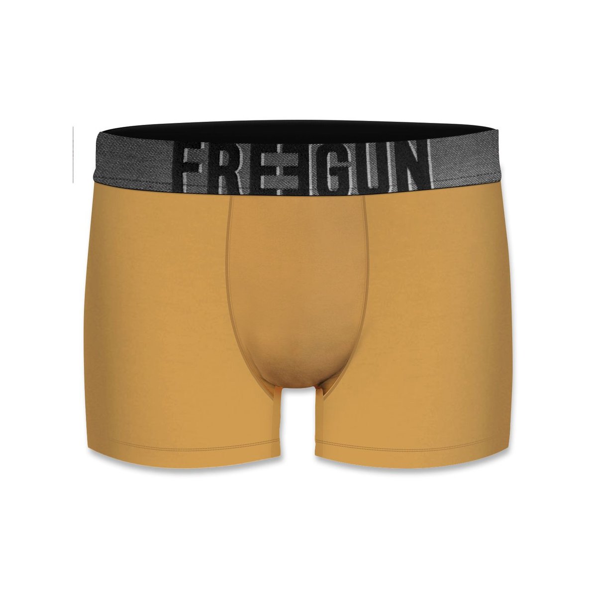 Lot De 4 Boxers Microfibre bleu/gris/noir/moutarde, FREEGUN